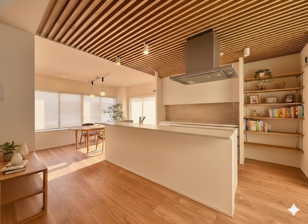 【マンションリフォーム】木の天井が映える、やさしい光に包まれた住まい